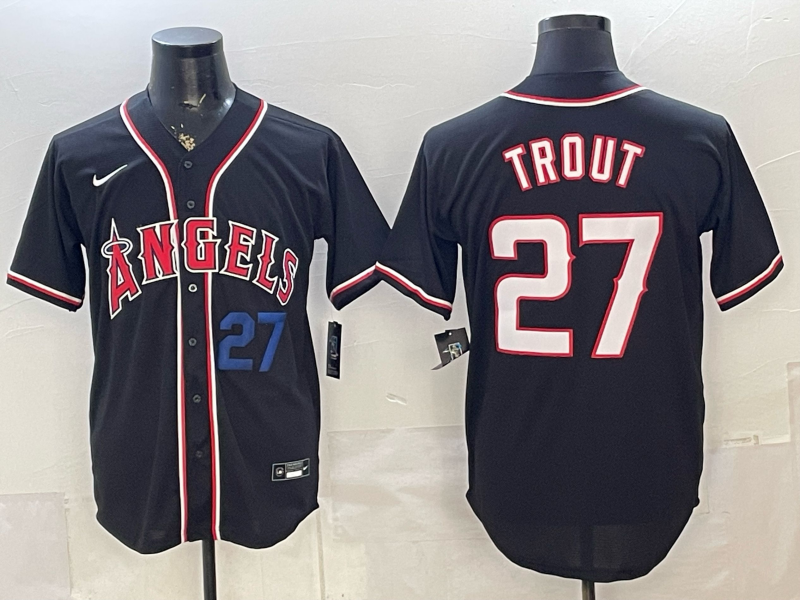 Men Los Angeles Angels #27 Trout black Nike MLB 2026 Jersey 0985->los angeles angels->MLB Jersey
